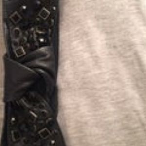 NWT Vince Camuto Black Leather Bow Belt M